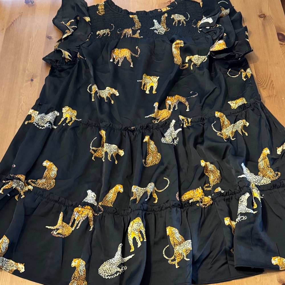 NWT! Umgee Black and Gold Leopard Print Dress Size 1XL - Picture 8 of 8